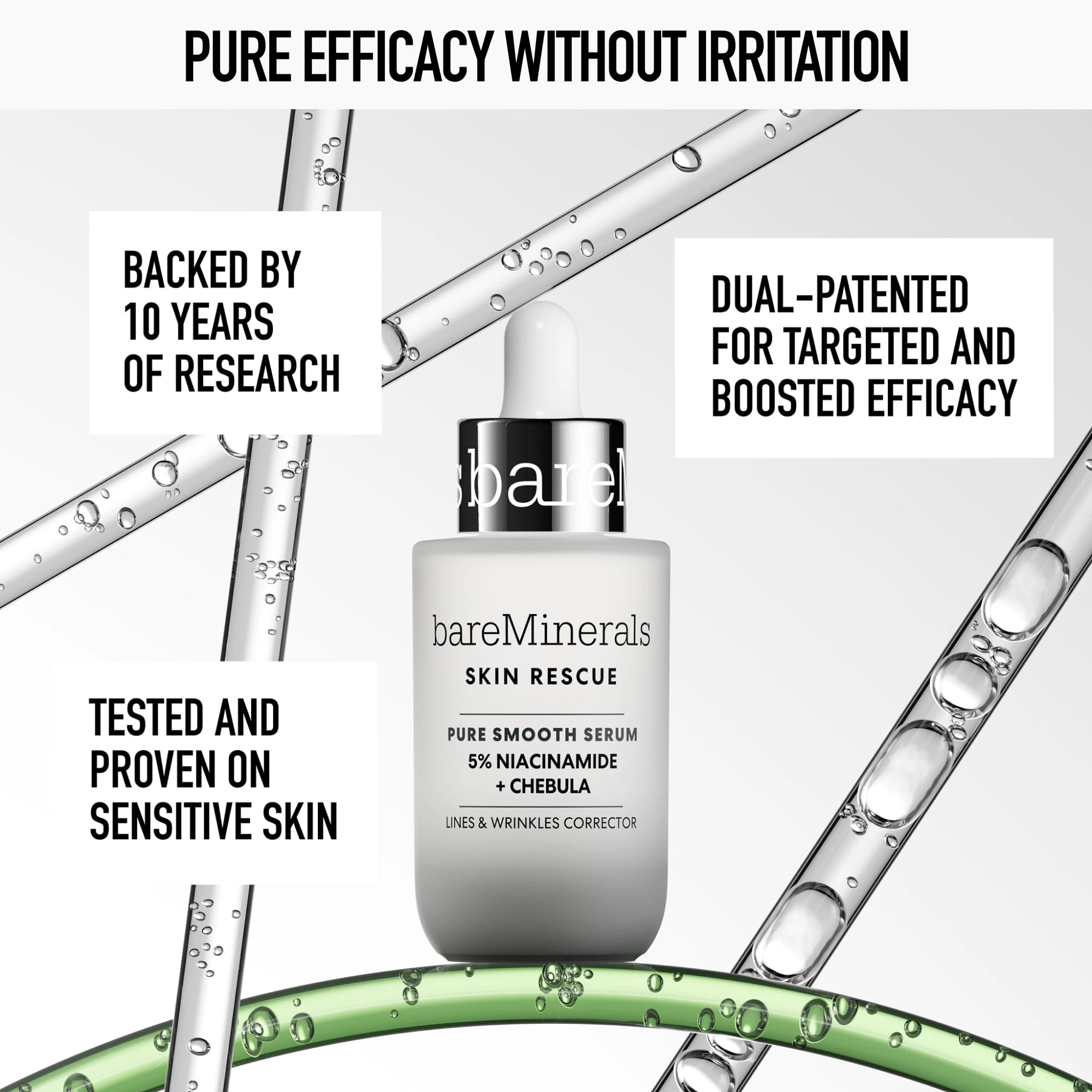bare Minerals Skin Rescue Potent Pure Moisture Serum, Face Serum, 1 oz