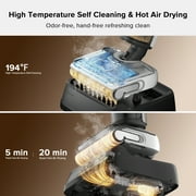 Roborock F25 Wet/Dry Vacuum Cleaner, 20000Pa Floor Cleaner, cordless, Hot Air Flash Drying & High Temperature Self Cleaning, Black