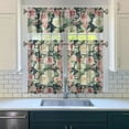 thumbnail image 3 of Pioneer Kitchen Curtains and Valance Set 36 Inch Tier Pink and White Gouache Floral Pattern 3 Pieces Set Dining Room Small Curtain Drapes Cafe Curtains Valance for Home Decor Rod Pocket, 3 of 6
