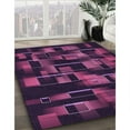 thumbnail image 3 of Ahgly Company Machine Washable Indoor Square Transitional Purple Lily Purple Area Rugs, 3' Square, 3 of 7