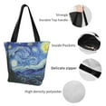 thumbnail image 5 of Kdxio The Starry Night Women Reusable Grocery Bags Foldable Ripstop,Reusable Shopping Bags for Shopping,Gym,Gift, 5 of 7
