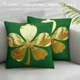 thumbnail image 3 of JEUXUS St Patricks Day Pillow Covers  Gold Shamrock Clover Throw Pillows Green Home Sofa Decor Pillowcase Happy St. Patrick's Day Pillows Decoration Cushion Cases, 3 of 5