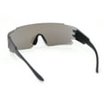 thumbnail image 4 of Mens Oversized Wrap Sport Color Mirror Shield Futuristic Sunglasses Black - Blue Mirror, 4 of 4
