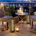 thumbnail image 4 of Gymax 2-Piece Solar-Powered Outdoor Floor Lamps IP65 Waterproof w/ Auto On/Off Light Black, 4 of 10
