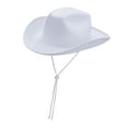 thumbnail image 3 of Sharplace Western Cowboy Hat Sunhat Durable Casual Wide Brim Trendy Sun Protection Hat Cowgirl Hat for Props Holiday Travel White, 3 of 9