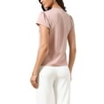 thumbnail image 3 of INSPIRE CHIC Cap Short Sleeve Tops for Women's V Neck Pleated Front Satin Blouse XS Dusty Pink, 3 of 6