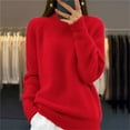 thumbnail image 2 of Dgankt Fall Sweaters for Women Comfortable Long Sleeve Casual Knitted-Neck Blouse Sweater,Size S-XL, 2 of 6