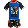 thumbnail image 5 of Marvel Avengers Spider-Man Iron Man Thor Little Boys Rash Guard and Swim Trunks Outfit Set Toddler to Big Kid, 5 of 5