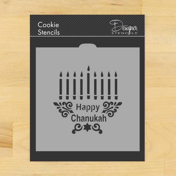 Happy Chanukah Menorah CM080 Cookie and Craft Stencil by Designer Stencils