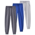 thumbnail image 4 of Muvtei Boys Sweatpants 3 Pack Athletic Workout Kids Casual Pants Boys Joggers with Pocket and Elastic Drawstring Waist Size 6-16, 4 of 10