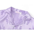 thumbnail image 2 of Topgal Little & Big Girls Soft Jacquard Satin Pajamas Coat Style Button-up Short Sleeves Kid Jammie Silky Bow Sleepwear Size 10, 2 of 7