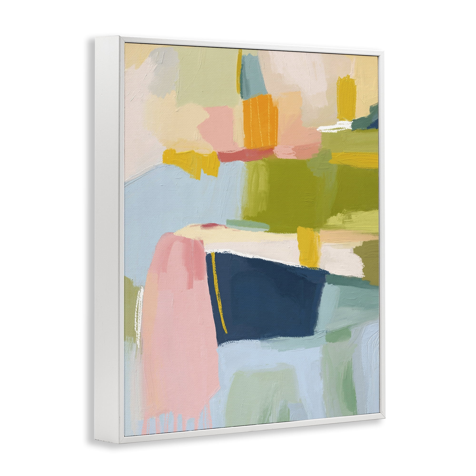 Stupell Industries Pastel Wonder Brushstrokes White Framed Giclee Art, design by Lisa Nohren