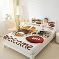 thumbnail image 4 of Manfei Rugby Gamer Bed Sheets,Football Sport Theme King Sheets,Brown Beige Sheet Set For Teens,Super Cozy Room Decor,4 Pieces, 4 of 7