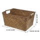 thumbnail image 3 of Cesta de algas marinas con asa de madera, cesta de escritorio rectangular, organizador de almacenamiento para baño, 3 of 7