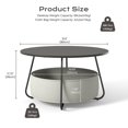 thumbnail image 6 of Manora Round Basket Coffee Table, Small Center Table for Living Room Home Office, Black & Brown, 6 of 8