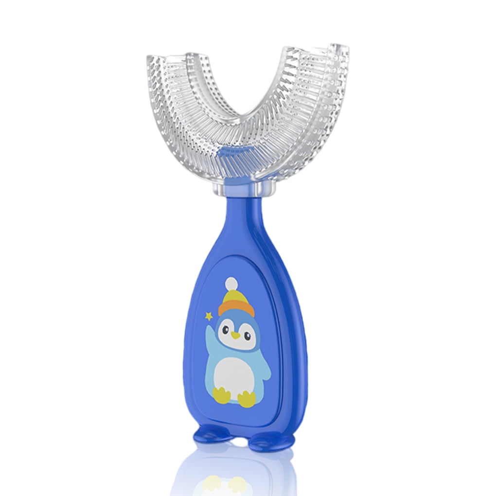 1111Fourone Silicone Portable U-Shaped Toddlers Double-Sided Toothbrush Newborn Baby Training Colored Tooth Children Gadget Travel Home Small