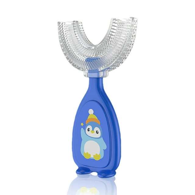 Bewildely Cepillo de portátil de silicona en forma de U para niños pequeños, cepillo de de doble cara para entrenamiento de bebés Suministros de limpieza para el hogar azul S Bewildely HA009117-05