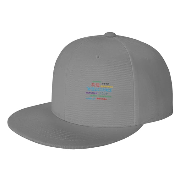 ZICANCN Greeting Patterns Baseball Caps, Trucker Hats for Men And Women, Adjustable Breathable Flat Caps, Gray