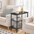thumbnail image 3 of End Table, 3-Tier Narrow Side Table, Nightstand with 2 Flat or Slant Adjustable Shelves for Small Spaces, Hallway, Living Room, Bedroom, Sturdy, Easy Assembly, Black, 3 of 8
