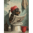 thumbnail image 1 of Funny Dachshund Bathroom Canvas Wall Art 15.75x11.81 Inches, 1 of 8