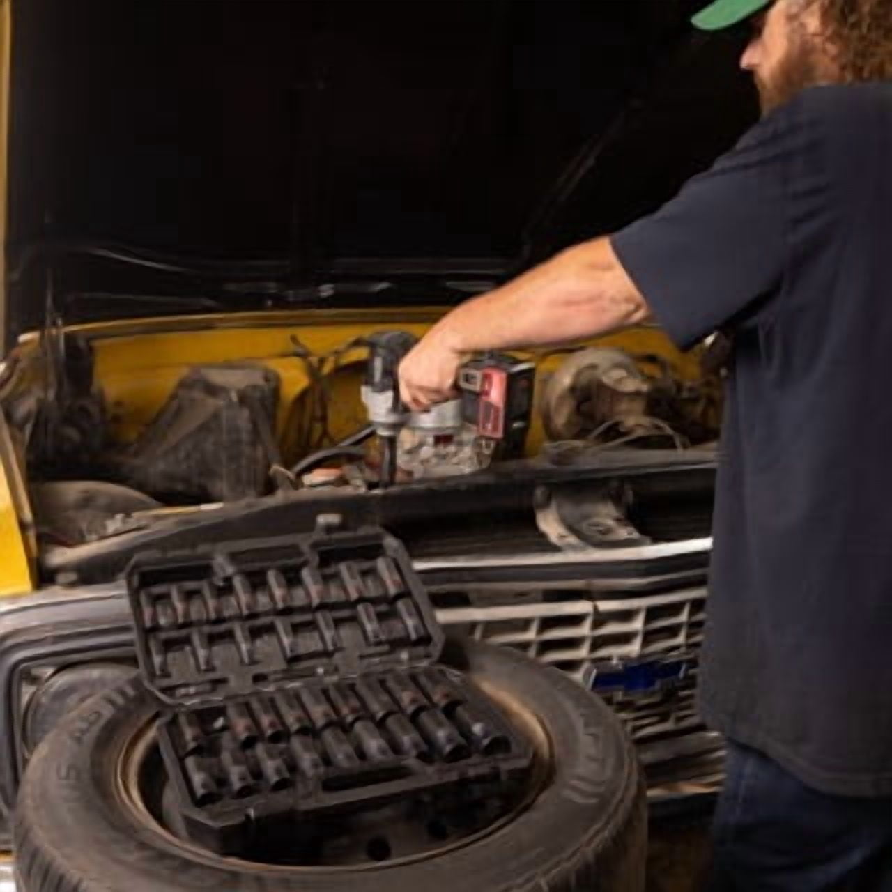 Hyper Tough 37-Piece 3/8-in., 1/2-in. Drive Deep Impact Socket Set, SAE & MM