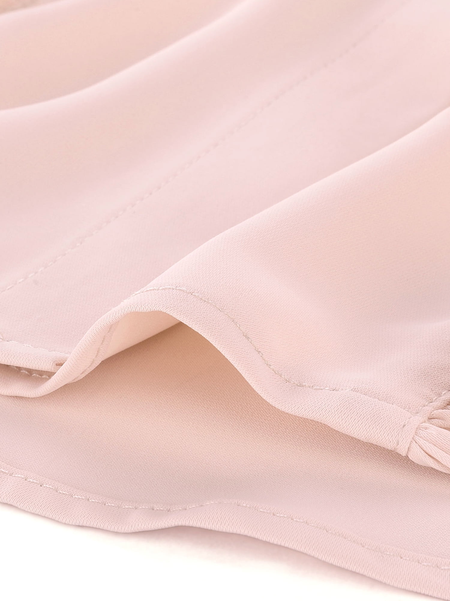 Unique Bargains Women's Summer Tie Neck Sleeveless Ruffle Chiffon Shirt M Pink