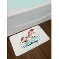 thumbnail image 2 of Christmas Bath Mat, Wooden Horse Cartoon with Santa Hat and Noel Themed Lettering on Thin Stripes, Plush Bathroom Decor Mat with Non Slip Backing, 29.5" X 17.5", Multicolor, by Ambesonne, 2 of 2