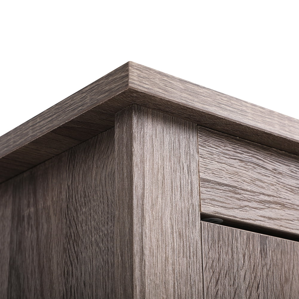Kadyn Nightstand Side End Table with Barn Door Cabinet, Farmhouse End Table Accent Table, Light Walnut Kadyn Nightstand Side End Table with Barn Door Cabinet, Farmhouse End Table Accent Table, Light Walnut