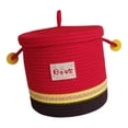 thumbnail image 1 of Cesta de almacenamiento de cuerda de algodón con tapa, multifuncional, decorativa Marrón amarillo rojo, 1 of 9