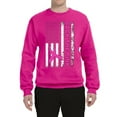 thumbnail image 2 of Wild Bobby Back the Pink American Flag Breast Cancer Awareness Unisex Crewneck Sweatshirt, Fuschia, Small, 2 of 6