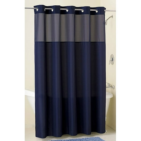 Mainstays Hookless Fabric Shower Curtain, Navy