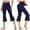 Navy, variant on SNKSDGM Women's Plus Flare Yoga Pants for Women Petite Seamless High Waisted Leggings with Pockets 3X Women's Capri Trousers Wide Leg Casual Athletic Yoga Pants with Pockets Flare Leisure Trouser