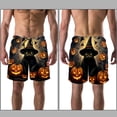 thumbnail image 3 of luoweisi Men's Beach Shorts Quick Dry Swim Trunks with Mesh Lining Halloween Black Cat L, 3 of 5