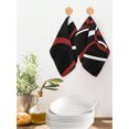 thumbnail image 2 of Red Geometric Kitchen Dish Towels for Drying Dishes Set of 4, Vintage Abstract Stripes Aesthetic Art Waffle Weave Microfiber Hand Tea Bathroom Towels Quick Dry & Absorbent Towel 12x12, 2 of 7