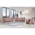 thumbnail image 6 of Pemberly Row Contemporary Pink Velvet Sofa with Sturdy Stainless Steel Legs, 6 of 8