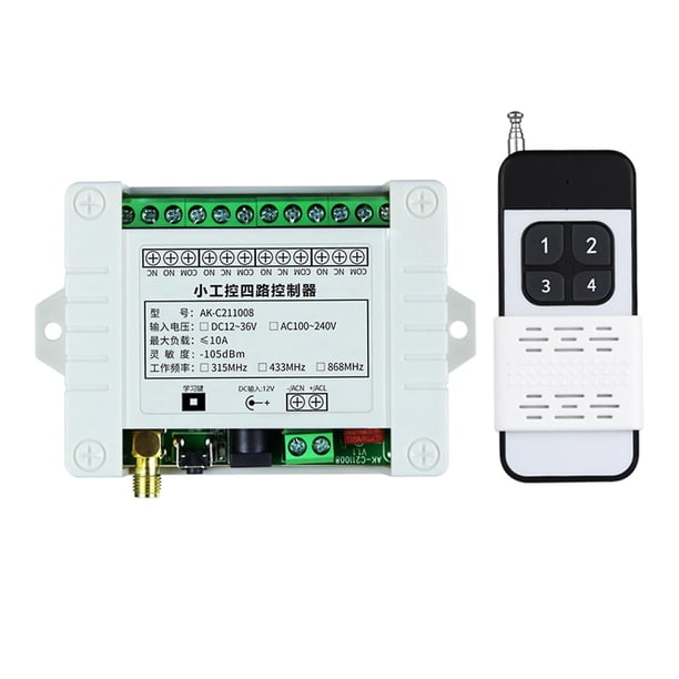 L Grey 315/433mhz 4 botones puerta de garaje Rf teledirigido inalámbrico para persiana enrollable