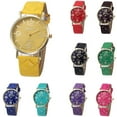 thumbnail image 2 of stanreset Montre Ronde en Cuir pour Femmes, Hommes, Garçons, Filles, Design Simple Rouge, 2 of 6