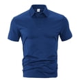 thumbnail image 5 of GrmtClth Men's Solid Color Stretch Polo Shirt Slim Fit Short Sleeve Breathable Golf Athletic Casual Business Tops 2026 Navy M, 5 of 9