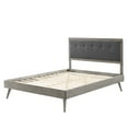 thumbnail image 3 of Platform Bed Frame, Full Size, Wood, Grey Gray, Modern Contemporary Urban Design, Bedroom Master Guest Suite, 3 of 10