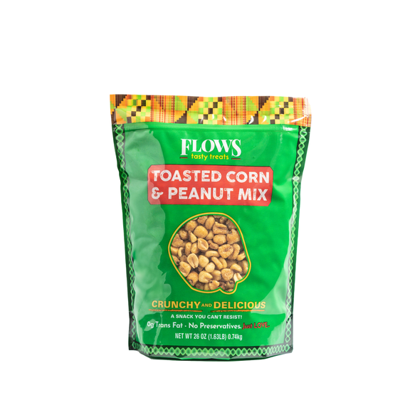 Flows Tasty Treats Toasted Corn and Peanut Mix - 26 oz (1.63lb) Pouch, Original Flavor, No preservatives