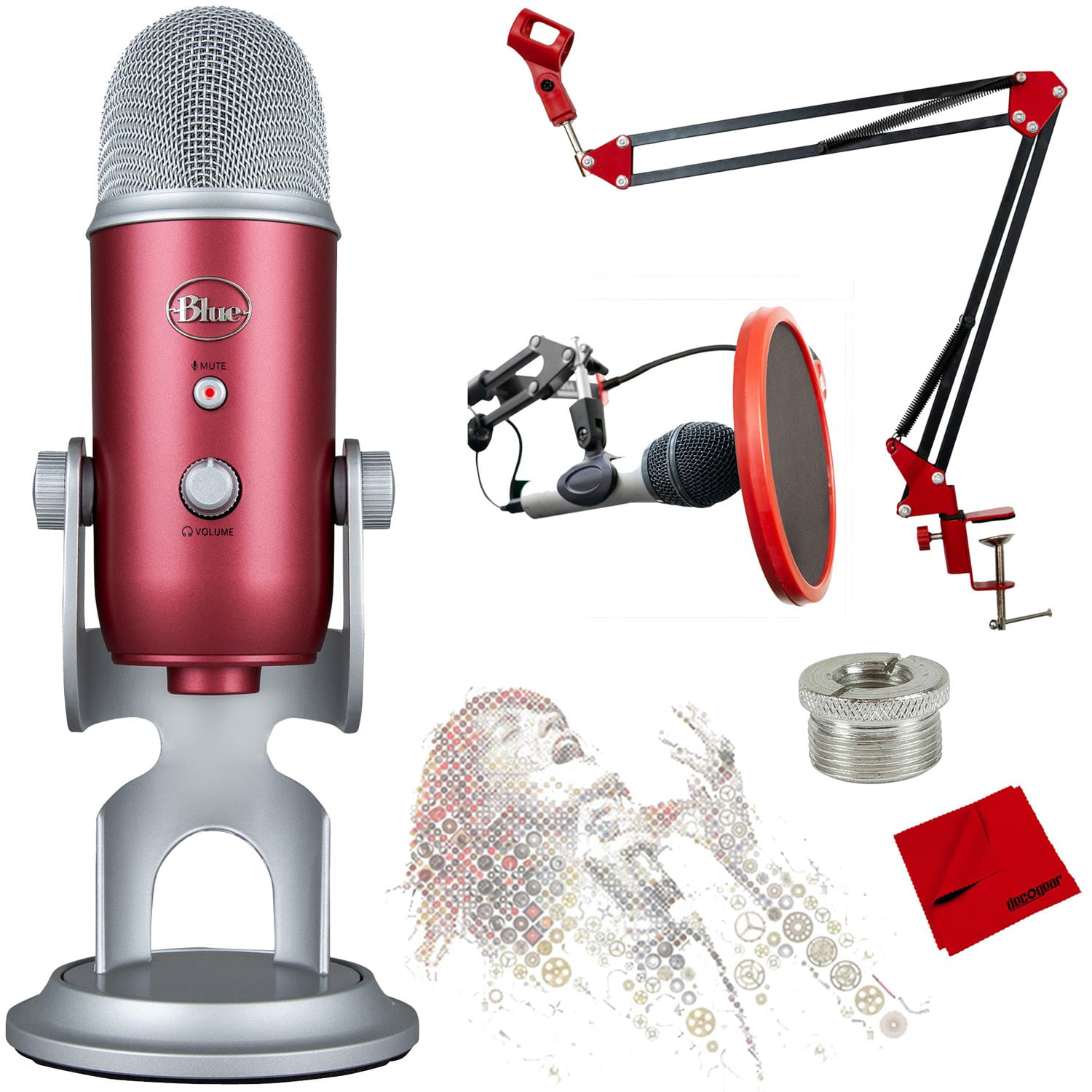 BLUE MICROPHONES Yeti USB Microphone with Ultimate Recording Bundle - (Steel Red)
