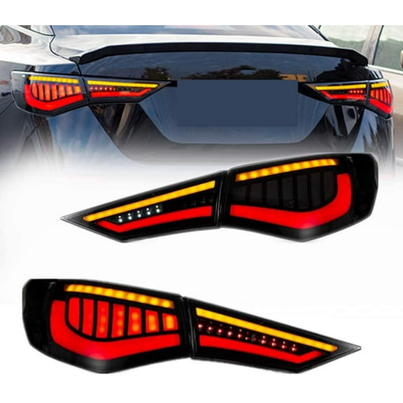 inginuity time LED Tail Lights For Nissan Sentra 2020 2021 Smoked Rear Lamps Start-up Animation Assembly (Reverse Lamp on Passenger Side Only)