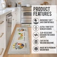thumbnail image 5 of Rooster Kitchen Rugs for Kitchen Floor, Farmhouse Decor for the Kitchen Mats Cushioned Anti Fatigue 2 Piece Set and Memory Foam Kitchen Mat Set of 2 for Home Kitchen Decor or Office 17"x30"+17"x47", 5 of 6