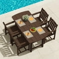 thumbnail image 4 of Ciokea 5-Piece Outdoor Dining Set with Table and 4 Chairs HDPE Patio Set Umbrella Hole Garden Backyard Poolside Brown, 4 of 7