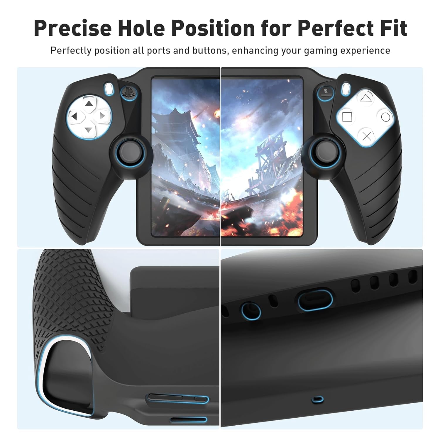 3 in 1 Accessoris Set Compatible with Playstation Portal, EVA Carrying Case for PS5 Portal, Soft Silicone Protective Cover, 2 Pack Screen Protector, Ps Portal Accessories