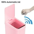 thumbnail image 4 of 3 Gallon Pink Sensor Bathroom Trash Can Slim and Space-Saving 10 L Home Office Garbage Bin, 4 of 7