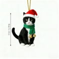 thumbnail image 3 of Lilixerw Cute Black Cat Christmas Ornament,3.15Inch Round Acrylic Hanging Pendant for Xmas Tree Decor,Holiday Home Gifts, 3 of 6