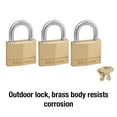 thumbnail image 3 of Padlock Master Lock 140TRI de latón macizo con llave de 40 mm, paquete de 3, 3 of 6