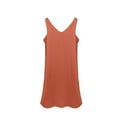 thumbnail image 4 of Daznico Women's Satin V Neck Sleeveless A-Line Midi Dress, Elegant Casual Dress for Daily Wear, Party & Events,XL, 4 of 4