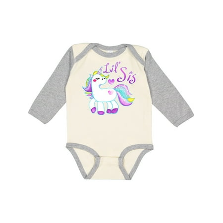 

Inktastic Lil Sis Unicorn- Little Sister Gift Baby Girl Long Sleeve Bodysuit